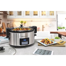 Elite Gourmet 8.5-qt. Programmable Stainless Steel Slow Cooker with Locking Lid, , large