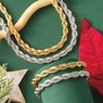 Men's 4-Piece Stainless Steel  2-Color Necklace & Bracelet Chain Set, , large