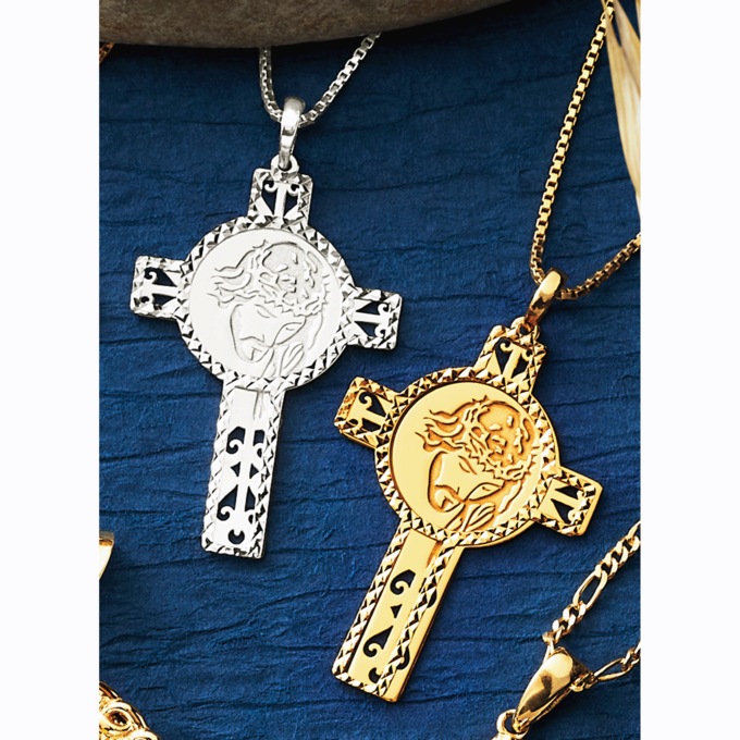Cross Jesus Pendant, , large