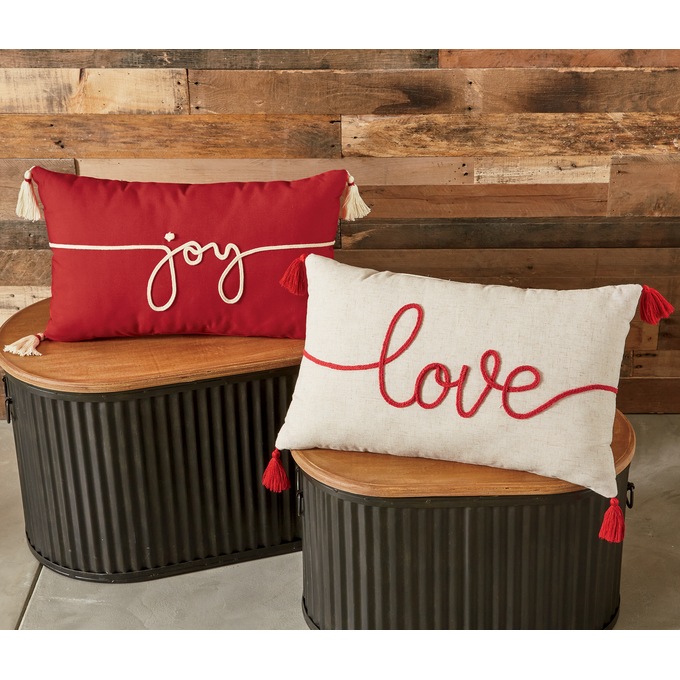 Holiday Sentiment Tassel Pillow, , large