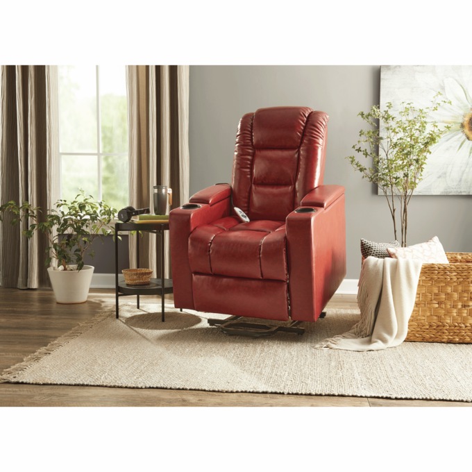 Heat and Massage Lift Recliner with Cupholders, , large
