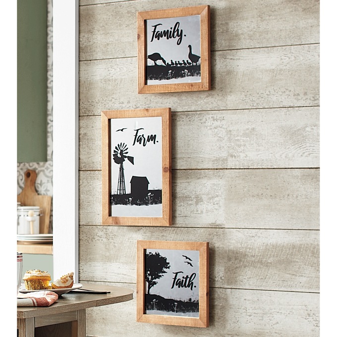 3-Piece Farmhouse Decorative Wall Mirror Set, , large