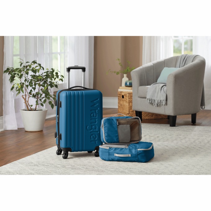 Wrangler 3-Piece Luggage and Packing Cubes Set, , large