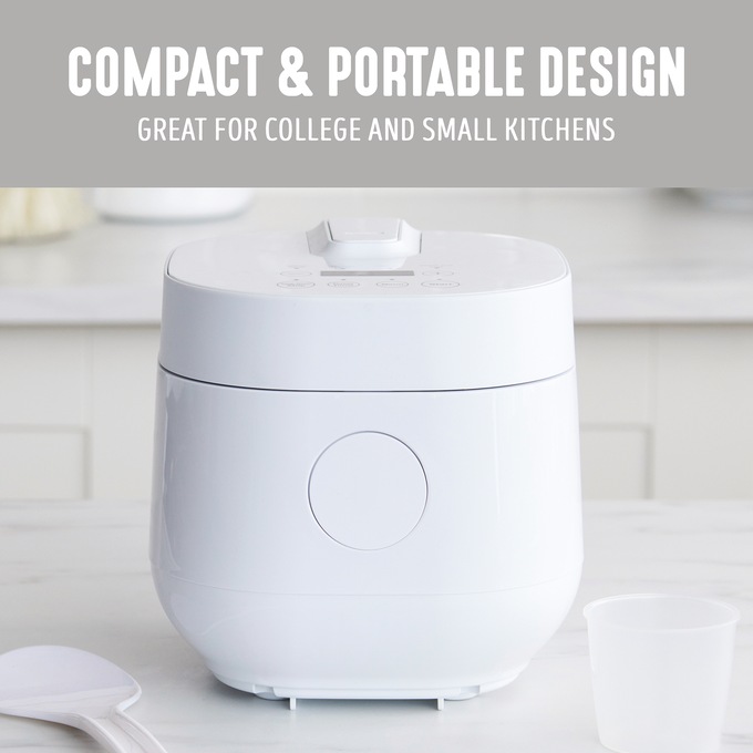 Greenlife 4-Cup Rice and Grains Cooker, White, large
