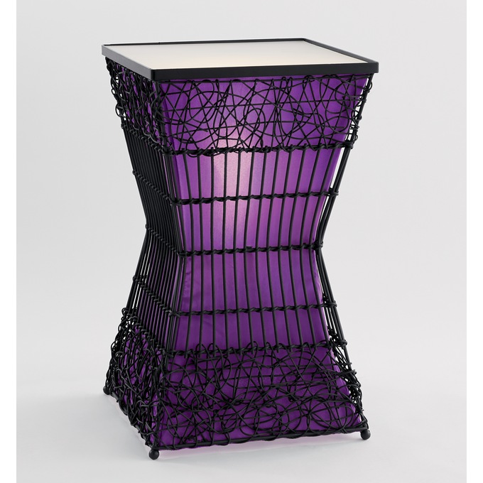 Zain Lighted Rattan End Table, , large