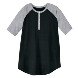 Short-Sleeve Henley Baseball Tunic, , large