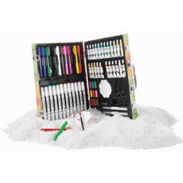66-Piece Design Art Set with Watercolors, Pastels and Markers in Carrying Case, , large