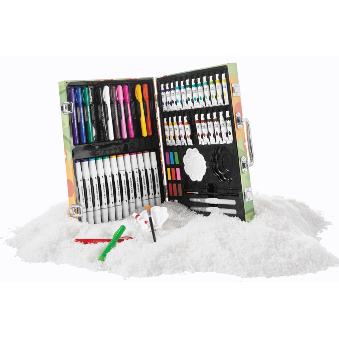 66-Piece Design Art Set with Watercolors, Pastels and Markers in Carrying Case, Multi, large