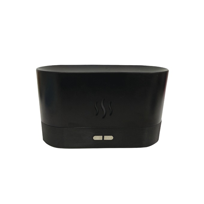 Aromatherapy Flame-Effect Diffuser with Color-Changing LEDS and Essential Oils, Black, large
