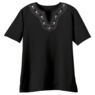 Embroidered Capri Set, Black White, large