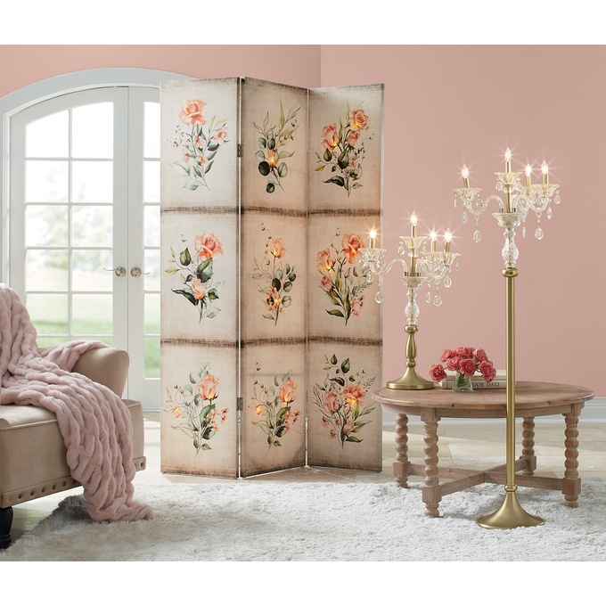 Lit Romance Roses Room Screen, , large