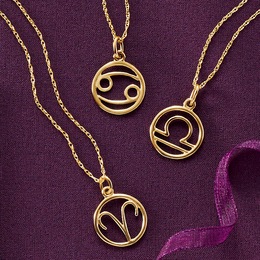 10K Gold Zodiac Pendant, , large