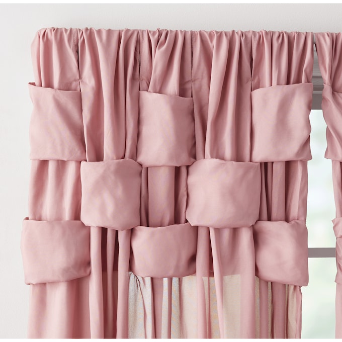 Semi-Sheer Basket-Weave Top Window Panel, , large