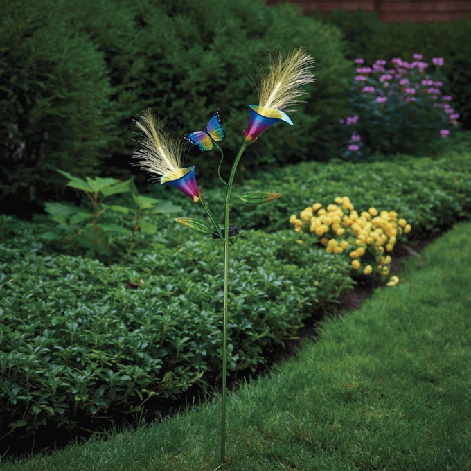 Solar Butterfly Fiber-Optic Stake, , large