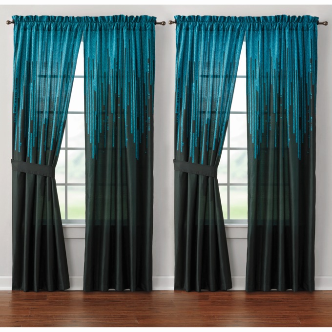 Gilda 30-Piece Complete Comforter and Curtain Set with 2 Coordinating Sheet Sets, , large
