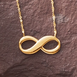 10K Gold Infinity Necklace, , large