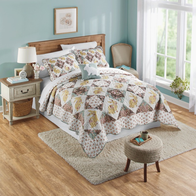 Easter Blossom Quilt, Sham and Pillow, , large