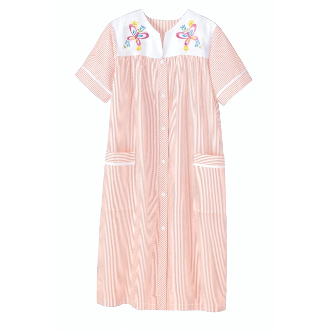 Embroidered Striped Duster, , large