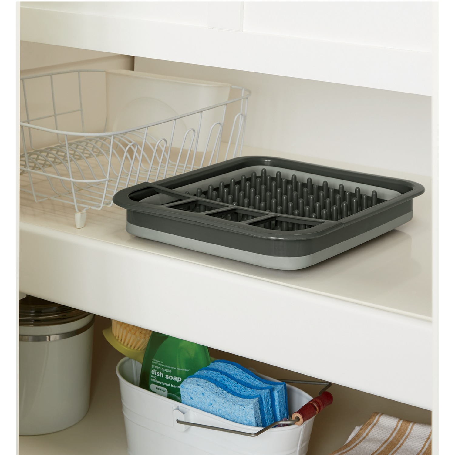 Collapsible Dish Rack Montgomery Ward This collapsible dish drainer is great for organizing and drying kitchen utensils. montgomery ward
