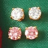 Lab-Created Diamond Color/White 2-Pair Post Earring Set, , large