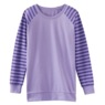 Fleece Sweatshirt with Striped Sleeves, , large