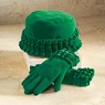Ruffle Trim Glove and Hat Set, , large