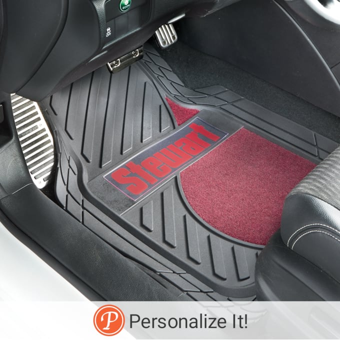Set of 2 Personalized Rubber Car Mats Montgomery Ward