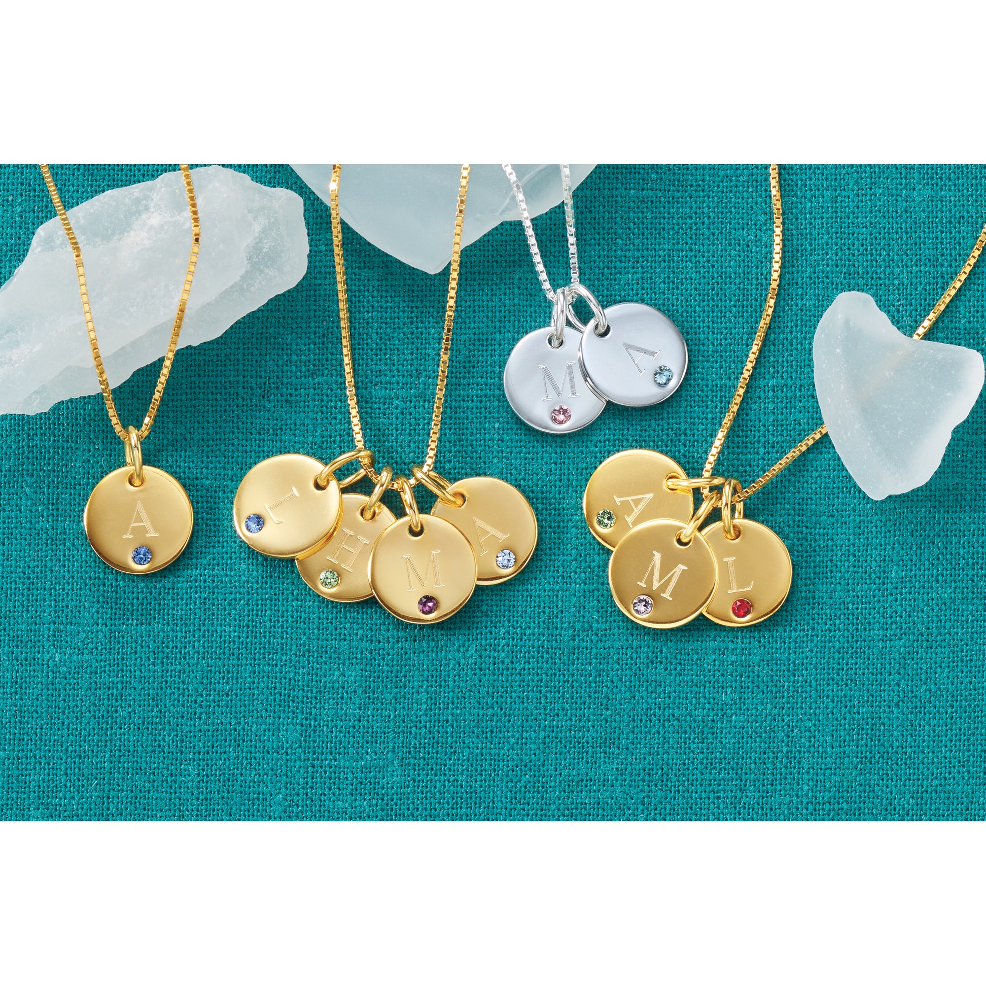 Initial/Birthstone Round Pendant, , large