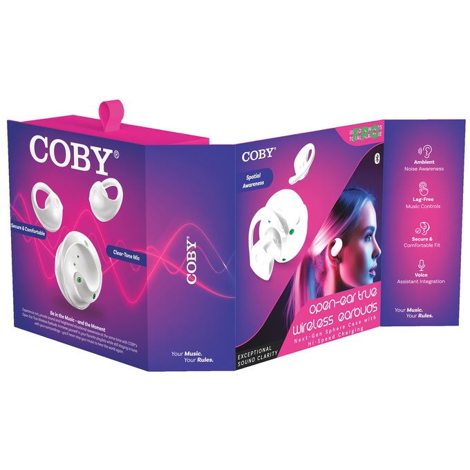 Coby Sports True Wireless Bluetooth Fitness Earbuds, , large