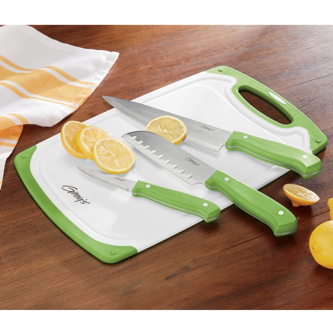 Ginny's® Knife Set with Matching Cutting Board, , large