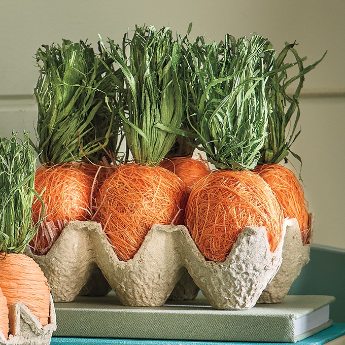 Egg Carton Carrot D&eacute;cor, Dark Orange, large