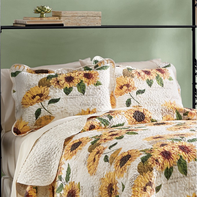 Sunflower Script Sham, , large