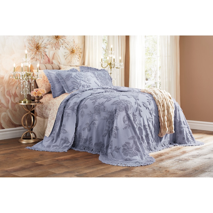Alice Floral Chenille Bedspread and Sham, , large