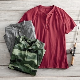 Men&amp;&#35;39;s Short Sleeve Henley, , large
