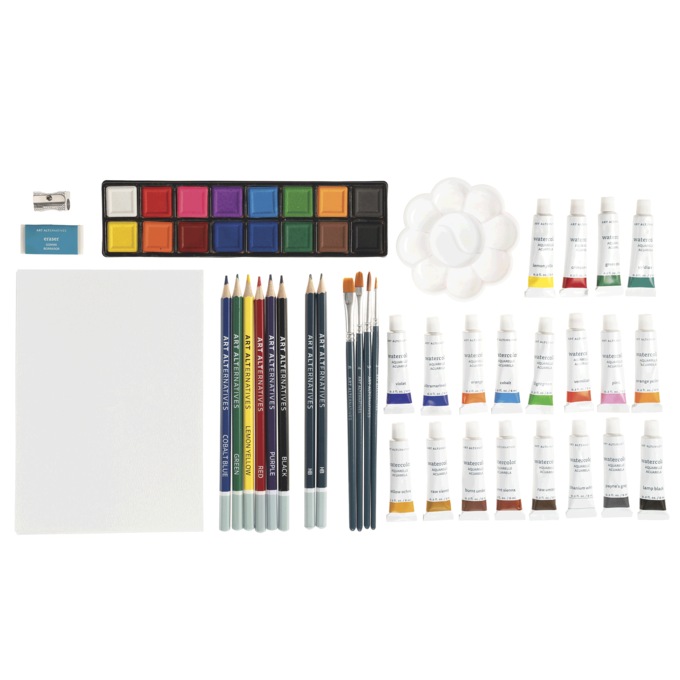 Art Alternatives 62-Piece Watercolor Art Set, , large