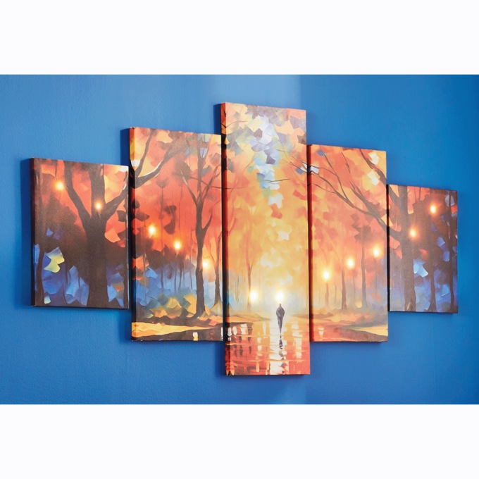 5-Piece Lit Nature Walk Canvas Set, , large