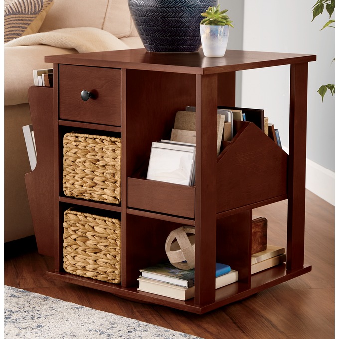 Admiral Rotating End Table with Storage