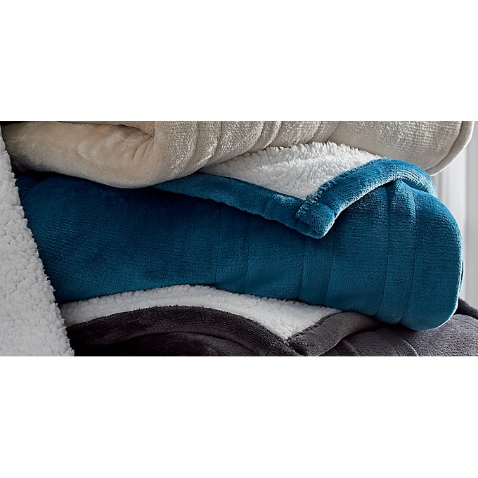 Westinghouse Reversible Fleece to Sherpa Heated Throw, Plush, , large