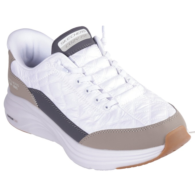 Skechers Men's Slip-Ins Vapor Foam Cozy Fit Sneaker, White Taupe, large