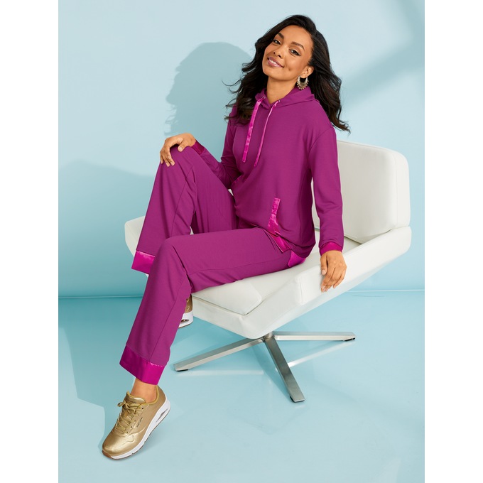 Satin-Trim French Terry Active Set, , large