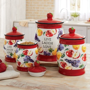 Live Laugh Love Fruit Dinnerware Canister Sets Montgomery Ward
