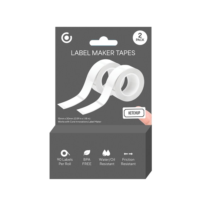 Pack of 2 Label Maker Refill Rolls, White, large