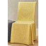 Gingham Check Dining Chair Cover with Ties, Yellow, large
