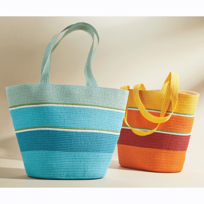 Multi Color Straw Tote, , large