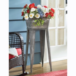 Outdoor Faux Floral in Galvanized Container, , large