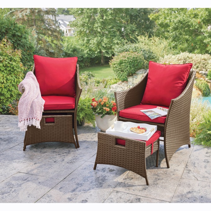 Chair with Ottoman, Brown, large