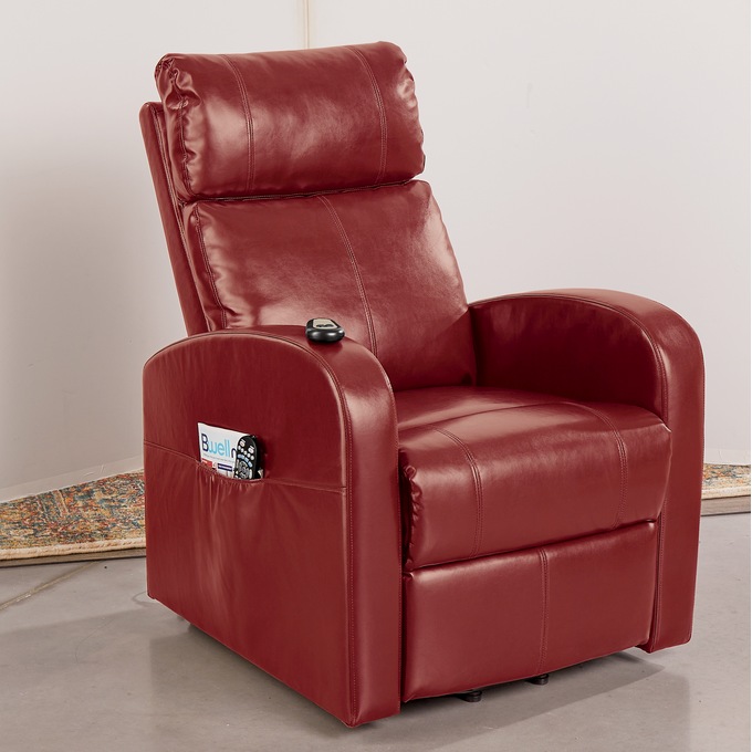 Power Lift Recliner Chair, Faux Leather, , large