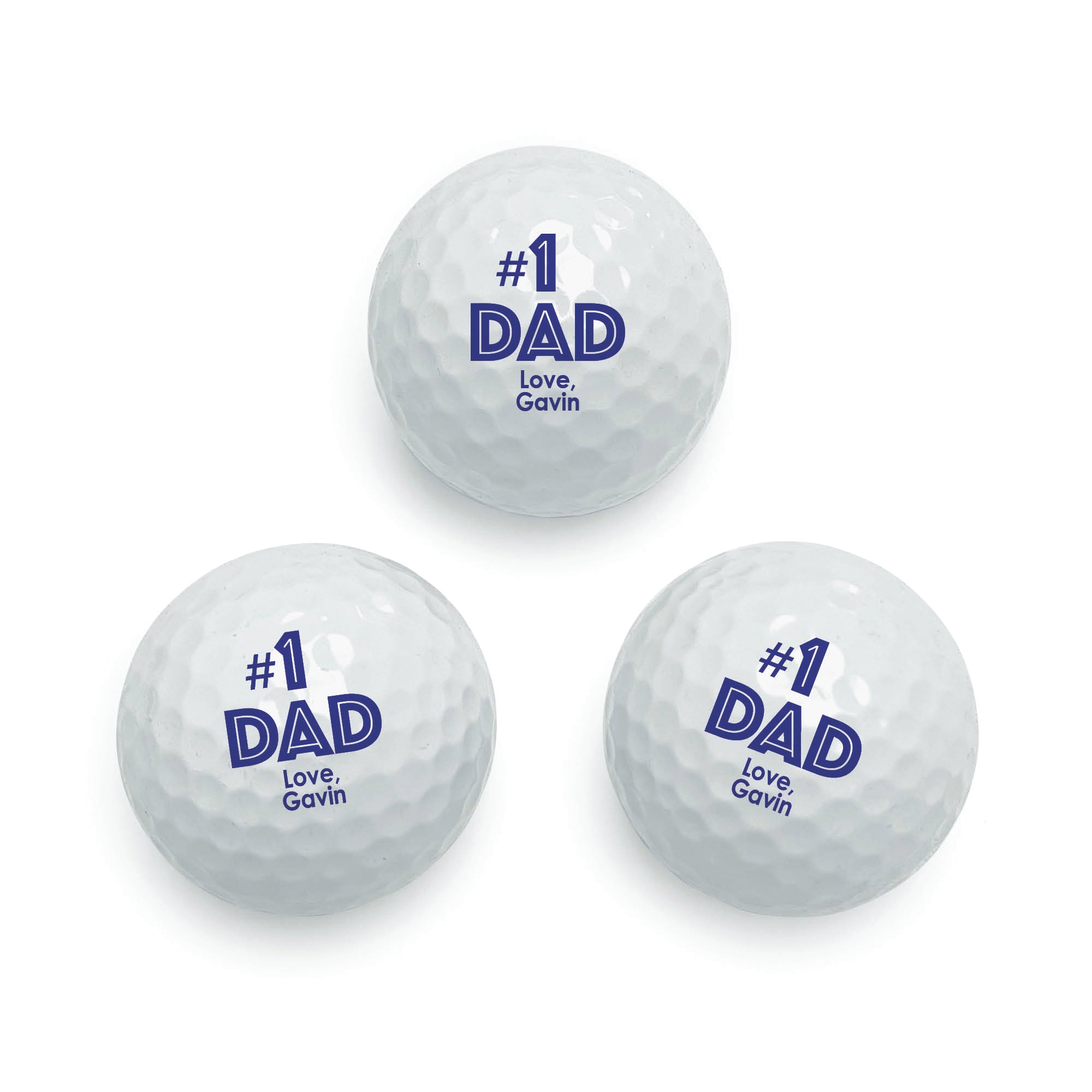 Set of 6 Personalized #1 Dad Golf Balls, , large