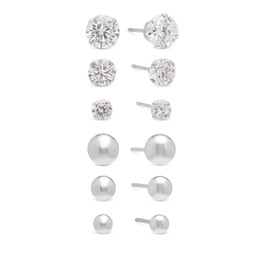 3-Pair Gold Post Earring Set, , large