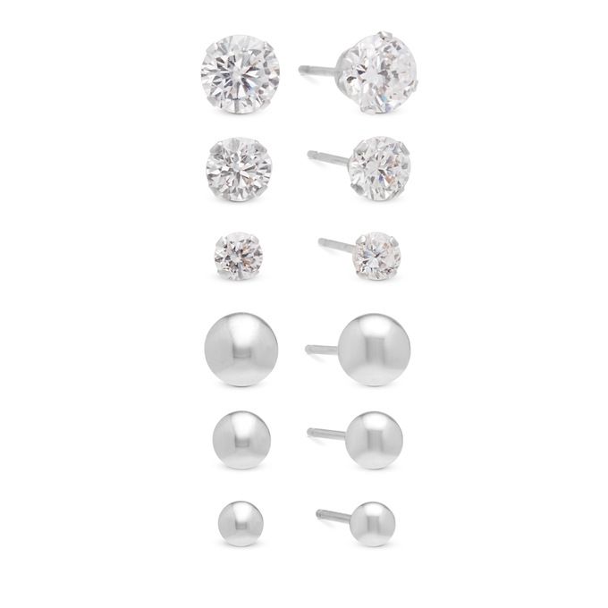 3-Pair Gold Post Earring Set, , large